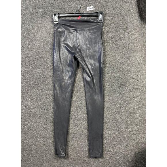 Spanx Faux Leather Leggings Womens Small Petite High Rise Shaping Pants S/P - Picture 2 of 9